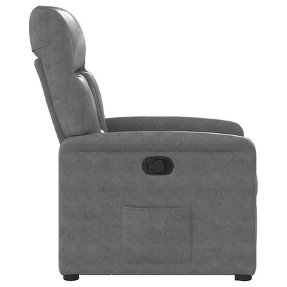 Poltrona Alzapersona Reclinabile Grigio Scuro Microfibra | homemem39