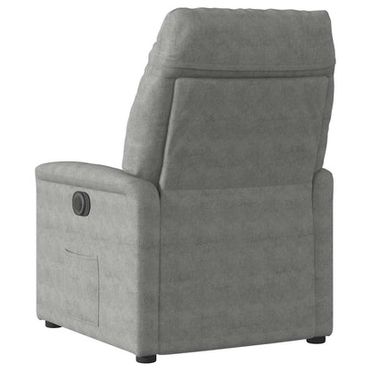 Poltrona Alzapersona Reclinabile Grigio Scuro Microfibra | homemem39