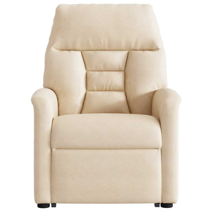 Poltrona Alzapersona Reclinabile Beige in Tessuto Microfibra