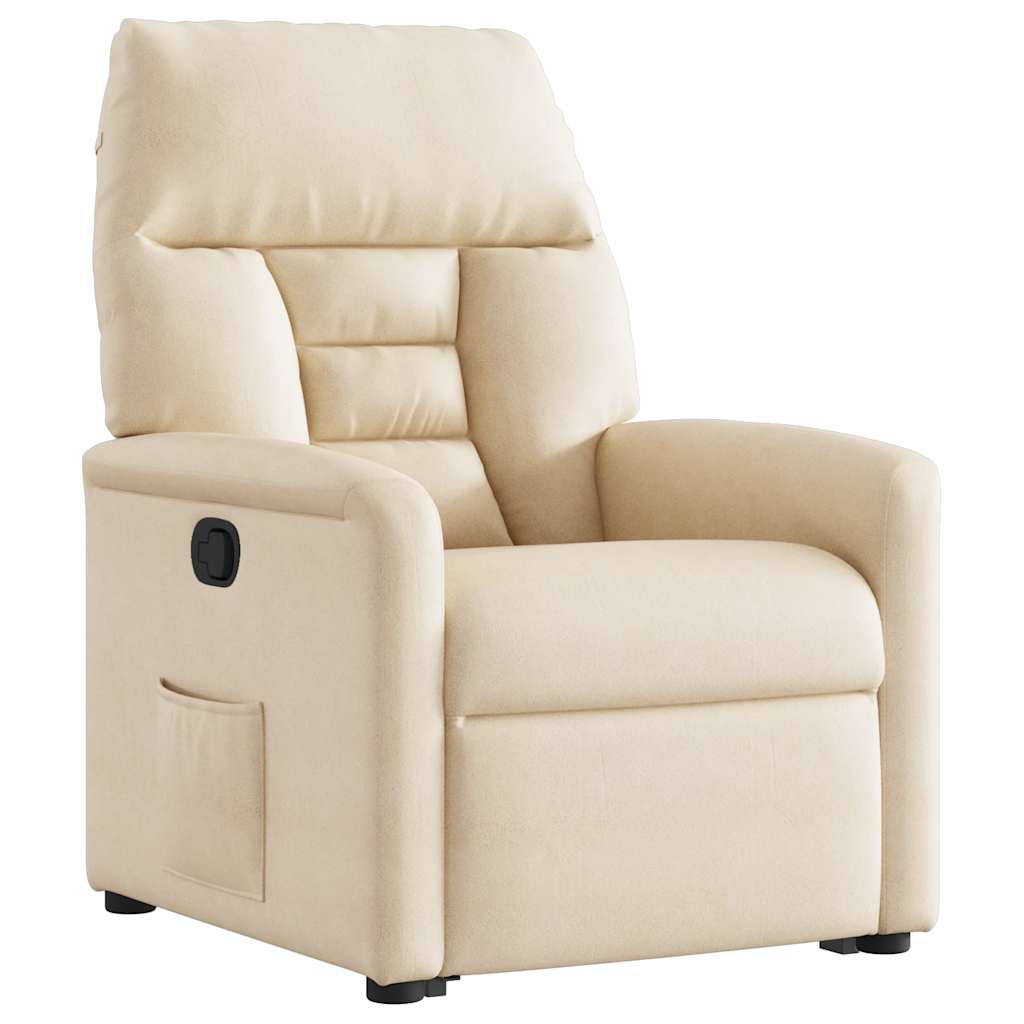 Poltrona Alzapersona Reclinabile Beige in Tessuto Microfibra | homemem39