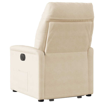 Poltrona Alzapersona Reclinabile Beige in Tessuto Microfibra | homemem39