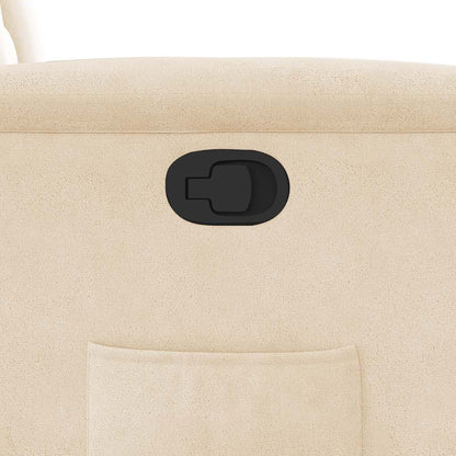 Poltrona Alzapersona Reclinabile Beige in Tessuto Microfibra