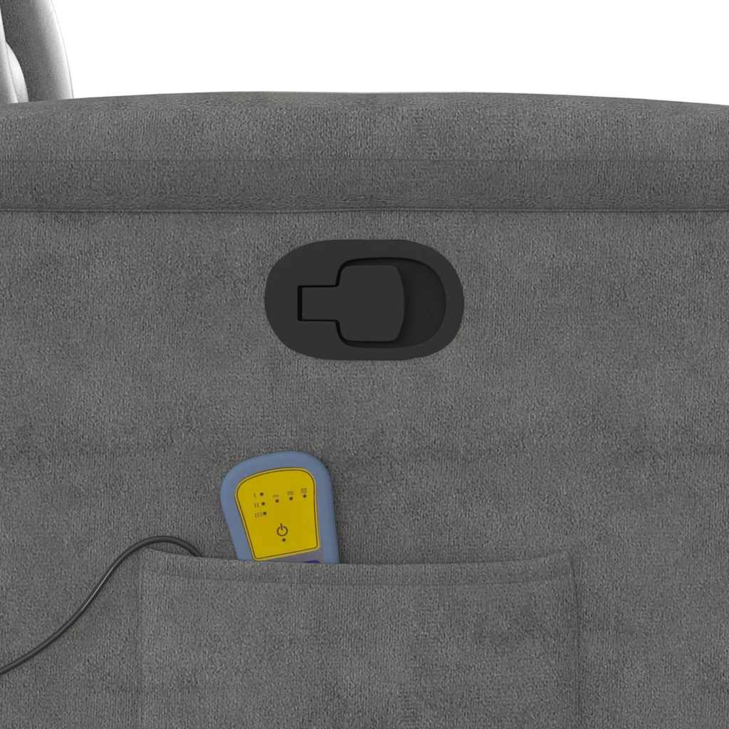 Poltrona a Rialzo Massaggi Reclinante Grigio Scuro Microfibra | homemem39