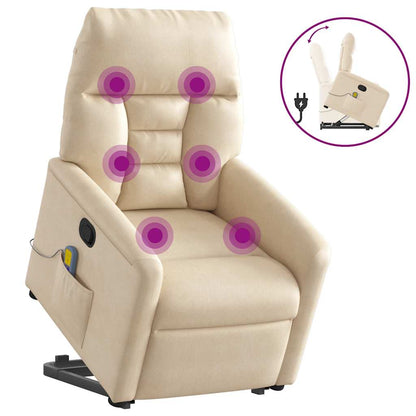 Poltrona Alzapersona Reclinante Massaggiante Beige Microfibra | homemem39