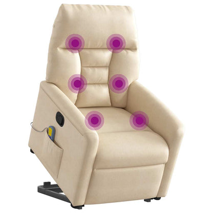 Poltrona Alzapersona Reclinante Massaggiante Beige Microfibra | homemem39