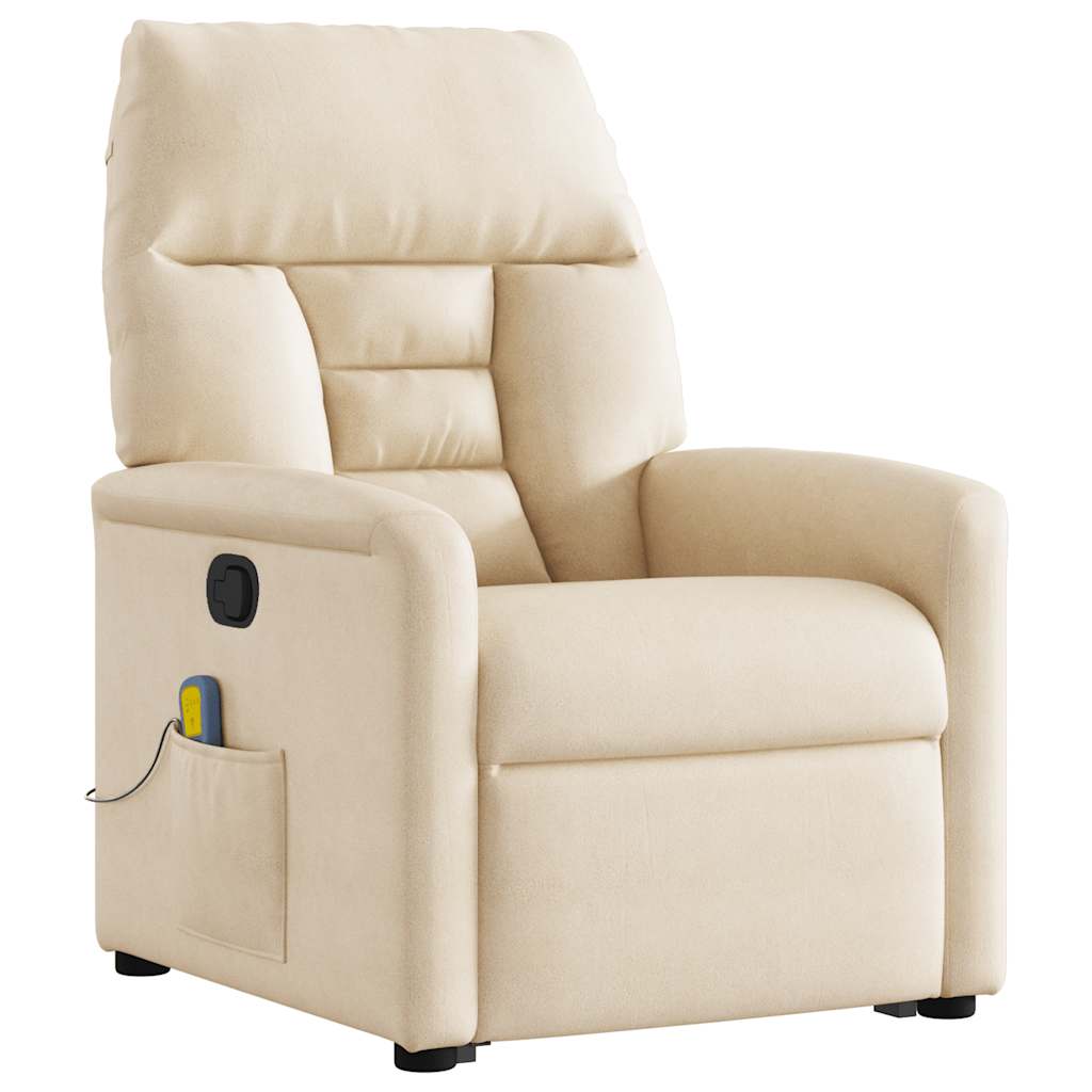 Poltrona Alzapersona Reclinante Massaggiante Beige Microfibra | homemem39