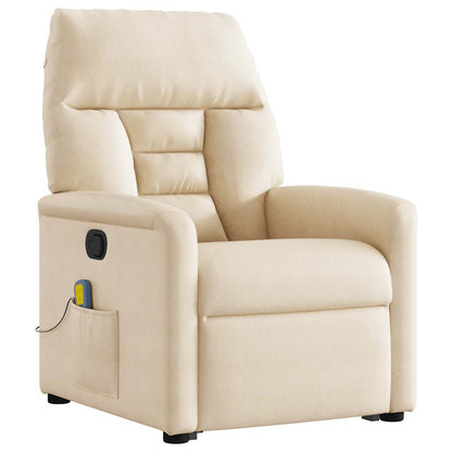 Poltrona Alzapersona Reclinante Massaggiante Beige Microfibra | homemem39