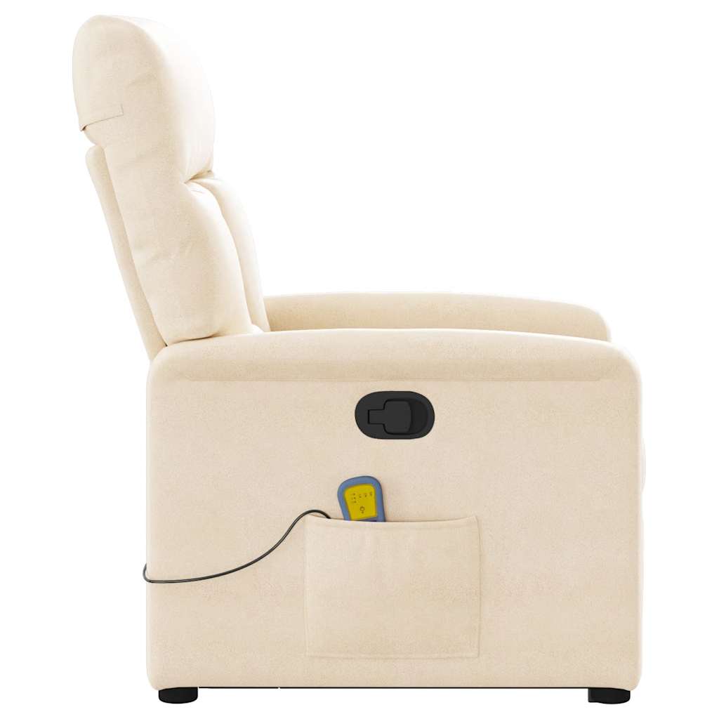 Poltrona Alzapersona Reclinante Massaggiante Beige Microfibra | homemem39