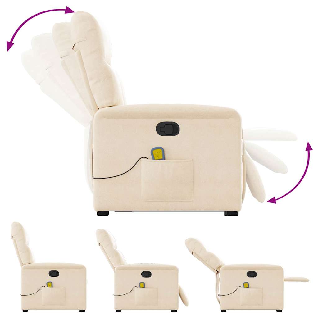 Poltrona Alzapersona Reclinante Massaggiante Beige Microfibra | homemem39
