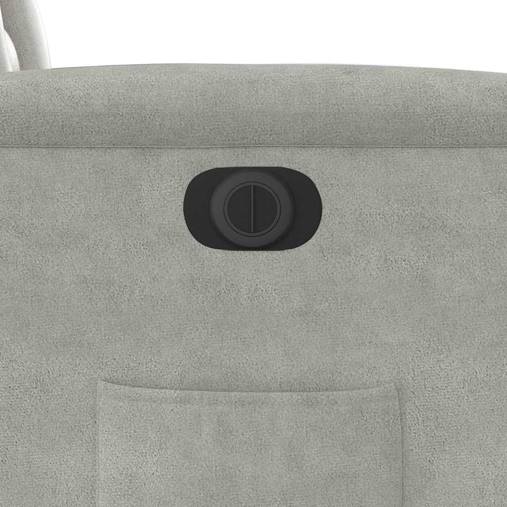 Poltrona a Rialzo Reclinante Elettrica Grigio Chiaro Microfibra | homemem39
