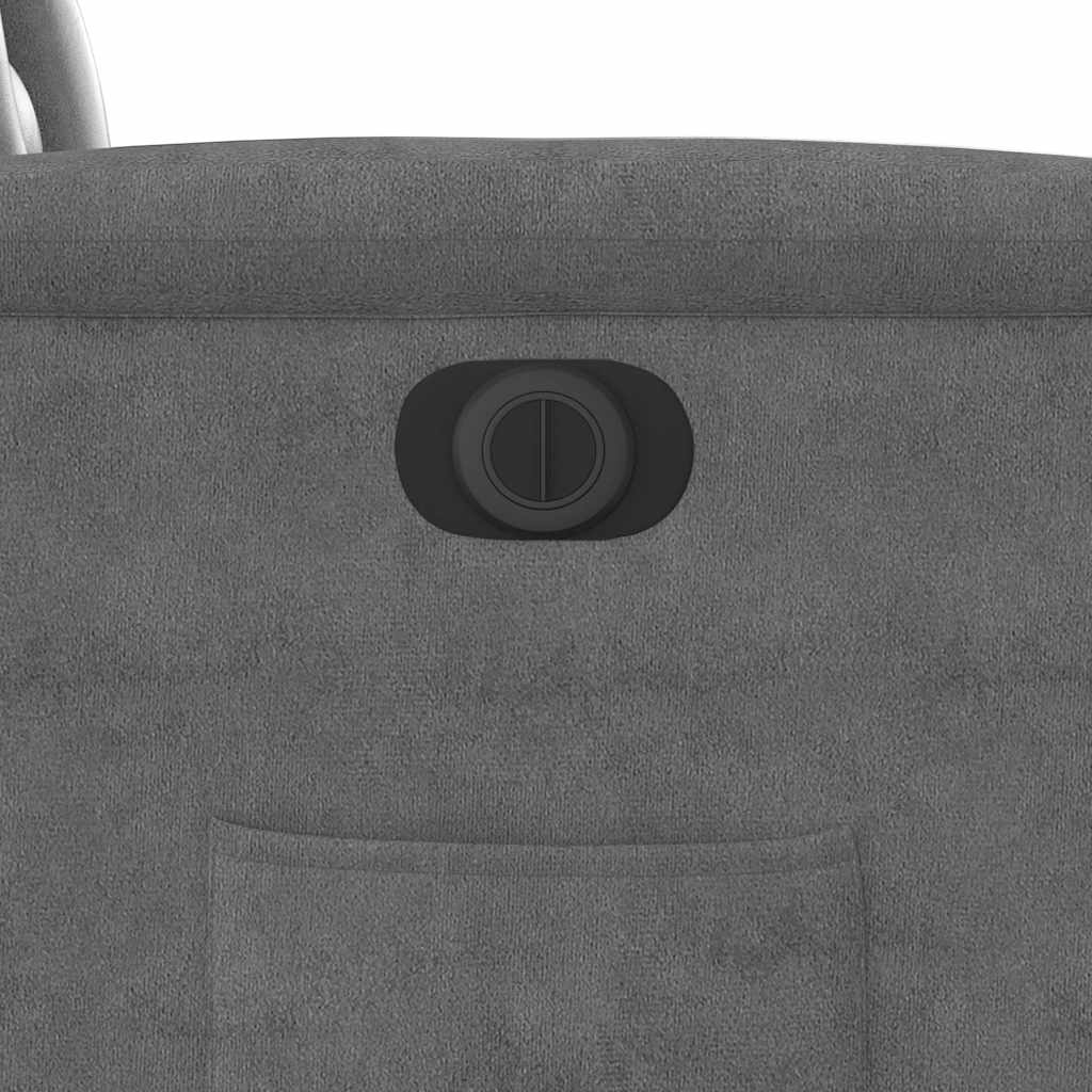 Poltrona a Rialzo Reclinante Elettrica Grigio Scuro Microfibra | homemem39