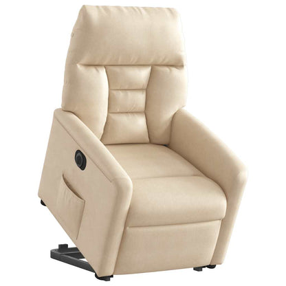 Poltrona Alzapersona Reclinabile Elettrica Beige in Microfibra | homemem39