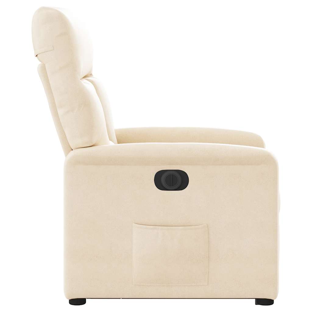 Poltrona Alzapersona Reclinabile Elettrica Beige in Microfibra | homemem39