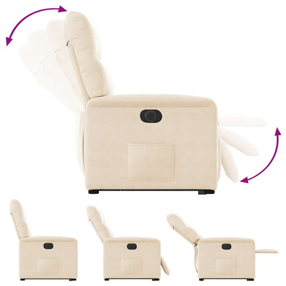 Poltrona Alzapersona Reclinabile Elettrica Beige in Microfibra | homemem39