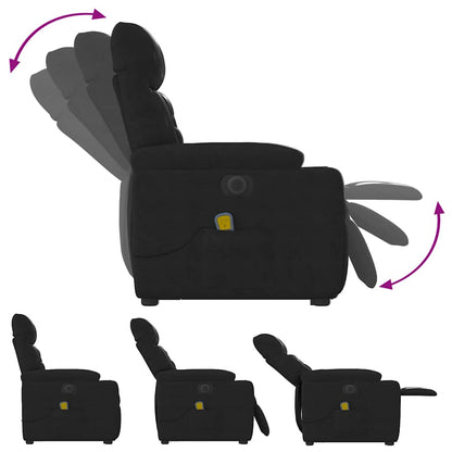 Poltrona a Rialzo Reclinabile Massaggiante Nera Microfibra - homemem39