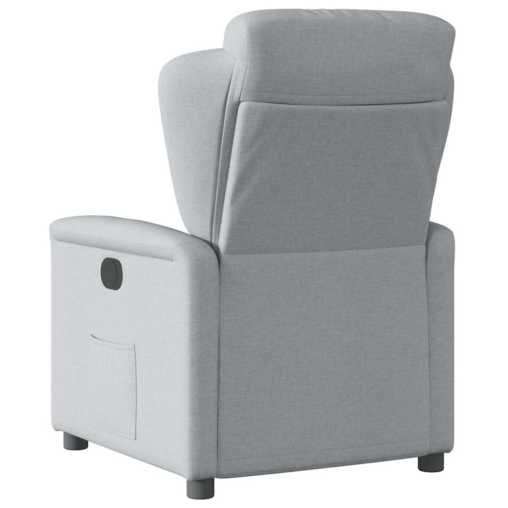 Poltrona Elettrica Reclinabile Grigio Chiaro in Tessuto