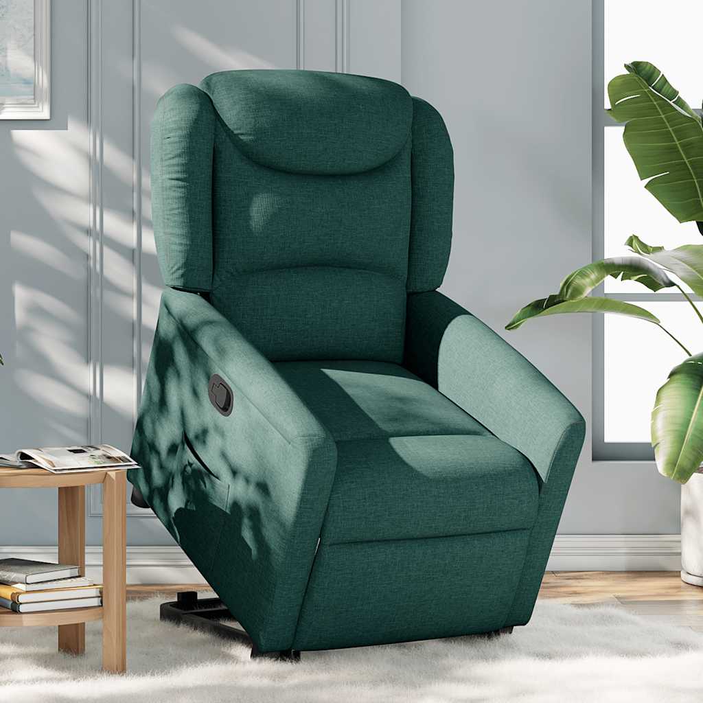 Poltrona Alzapersona Reclinabile Verde Scuro in Tessuto | homemem39