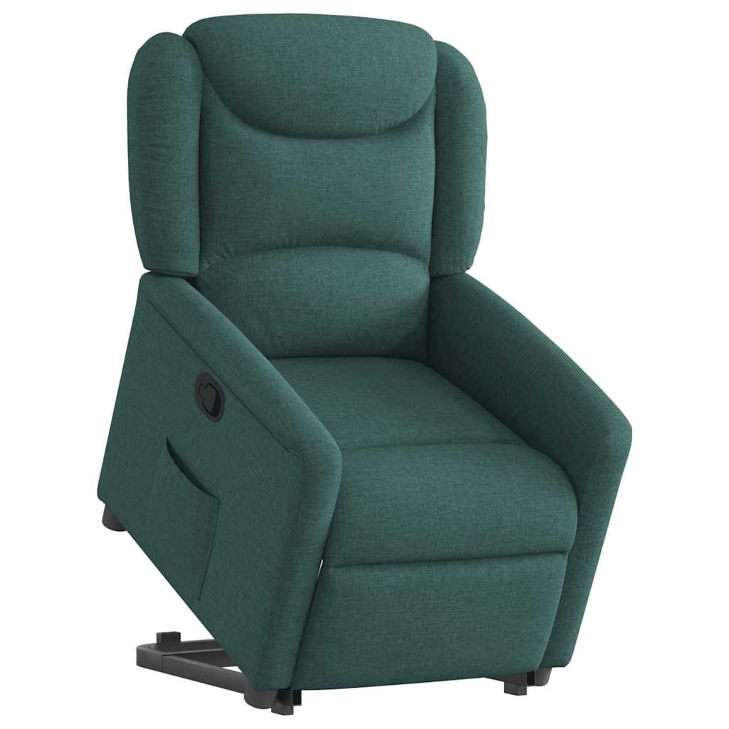 Poltrona Alzapersona Reclinabile Verde Scuro in Tessuto | homemem39