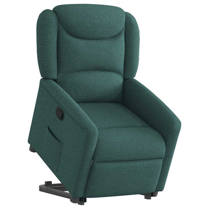 Poltrona Alzapersona Reclinabile Verde Scuro in Tessuto | homemem39