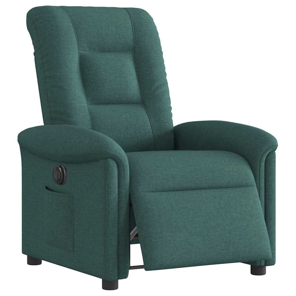Poltrona Elettrica Reclinabile Verde Scuro in Tessuto