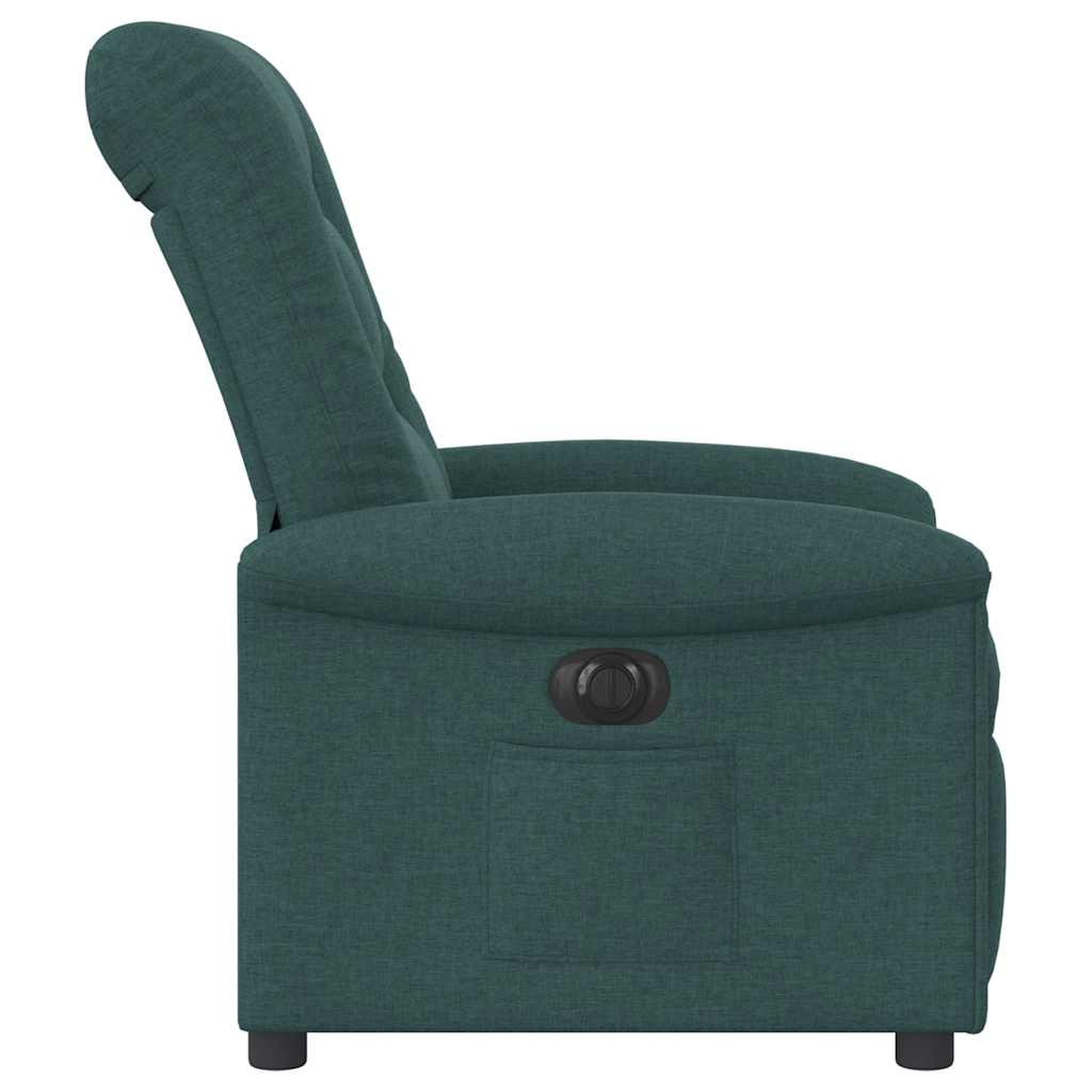 Poltrona Elettrica Reclinabile Verde Scuro in Tessuto