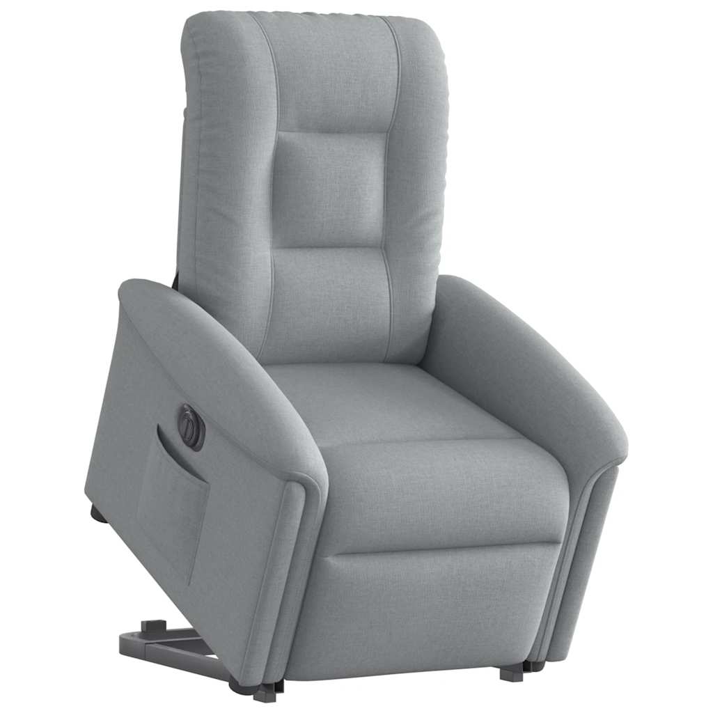 Poltrona Reclinante Alzapersona Elettrica Grigio Chiaro Tessuto