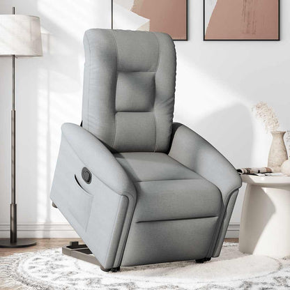 Poltrona Reclinante Alzapersona Elettrica Grigio Chiaro Tessuto