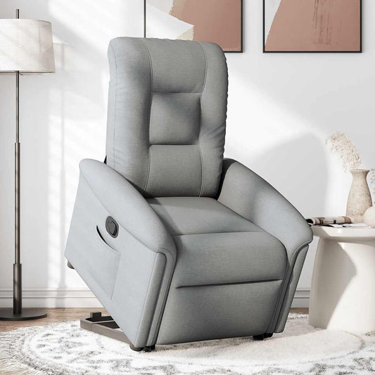 Poltrona Reclinante Alzapersona Elettrica Grigio Chiaro Tessuto
