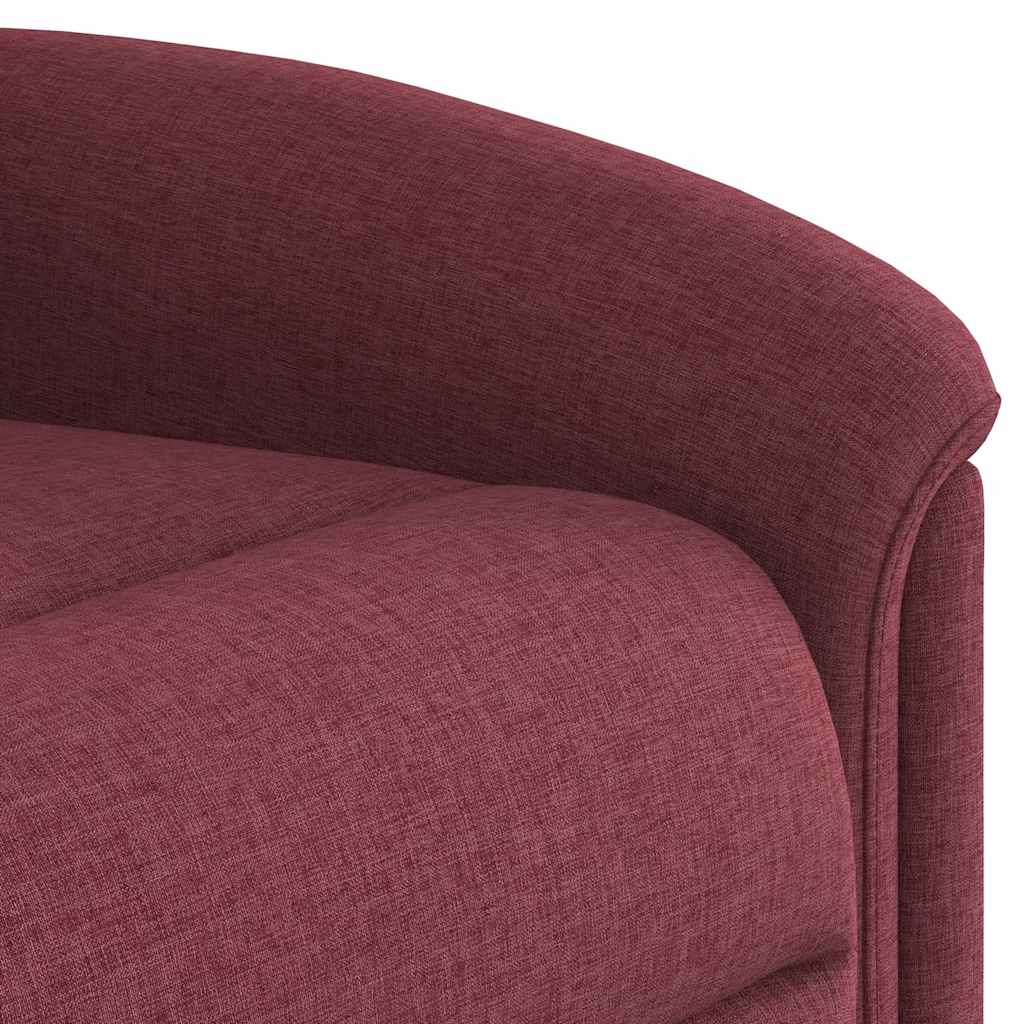 Poltrona Alzapersona Reclinabile Elettrica Rosso Vino Tessuto
