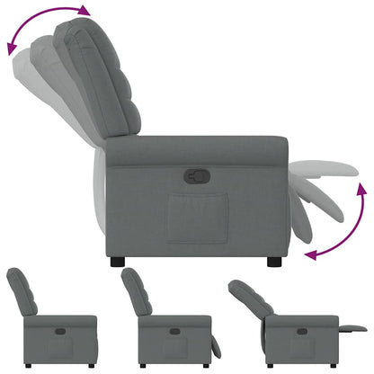 Poltrona Elettrica Reclinabile Grigio Scuro in Tessuto - homemem39