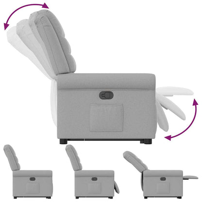 Poltrona Alzapersona Reclinabile Grigio Nuvola in Tessuto - homemem39