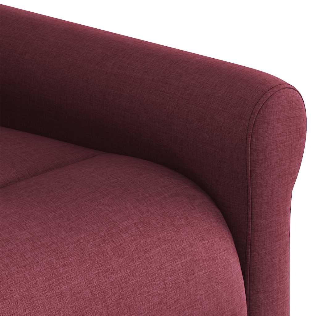 Poltrona Alzapersona Massaggio Reclinabile Rosso Vino Tessuto