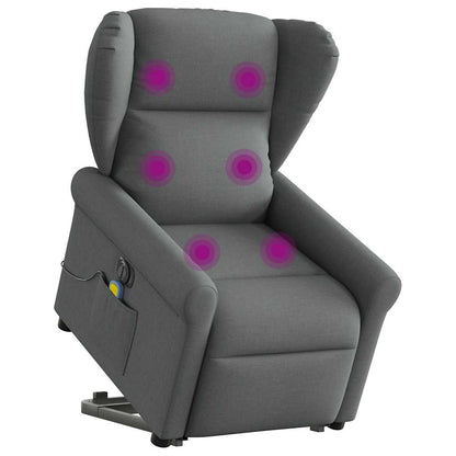 Poltrona Alzapersona Massaggi Elettrica Grigio Scuro Tessuto | homemem39