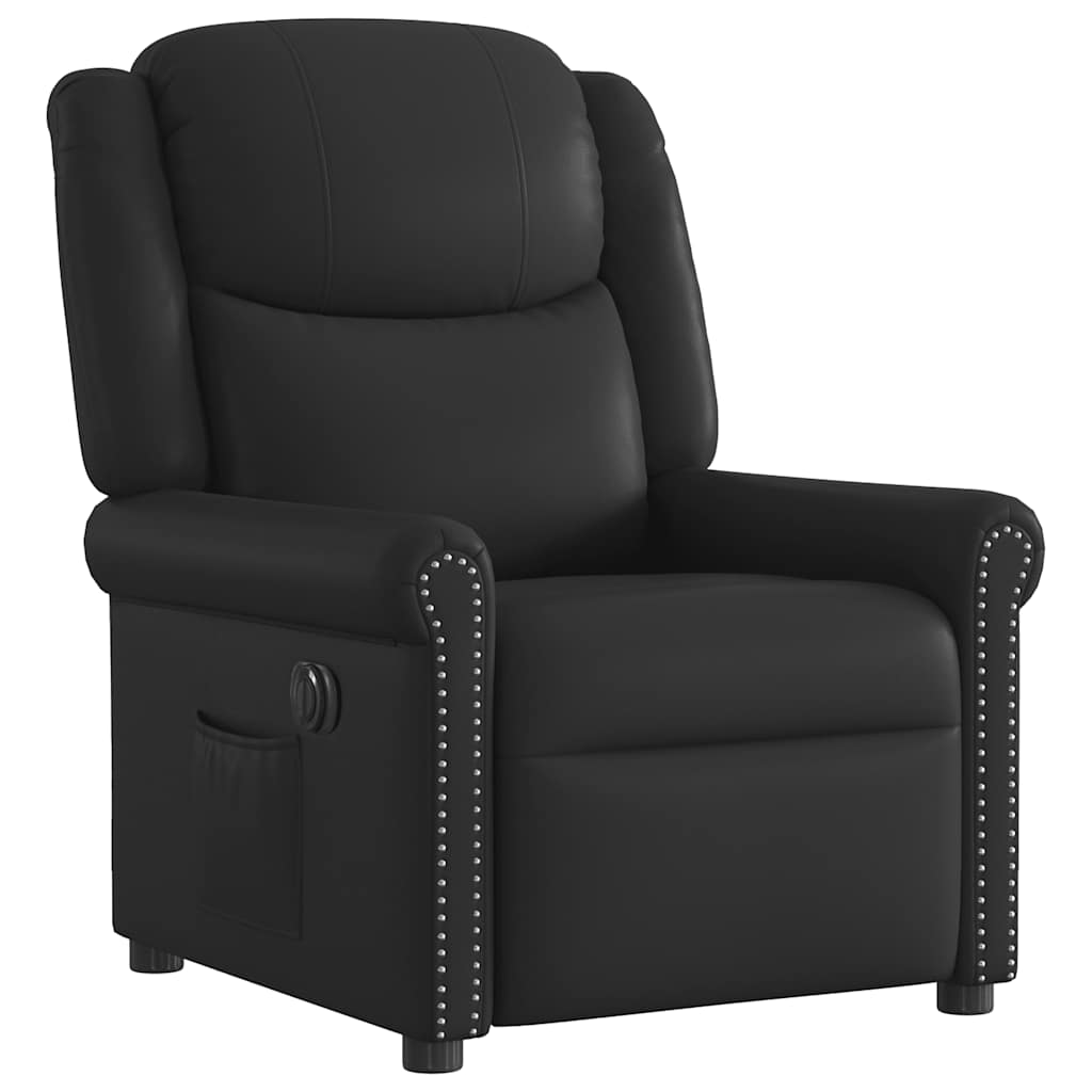 Poltrona Reclinabile Elettrica Nero Lucido Similpelle | homemem39