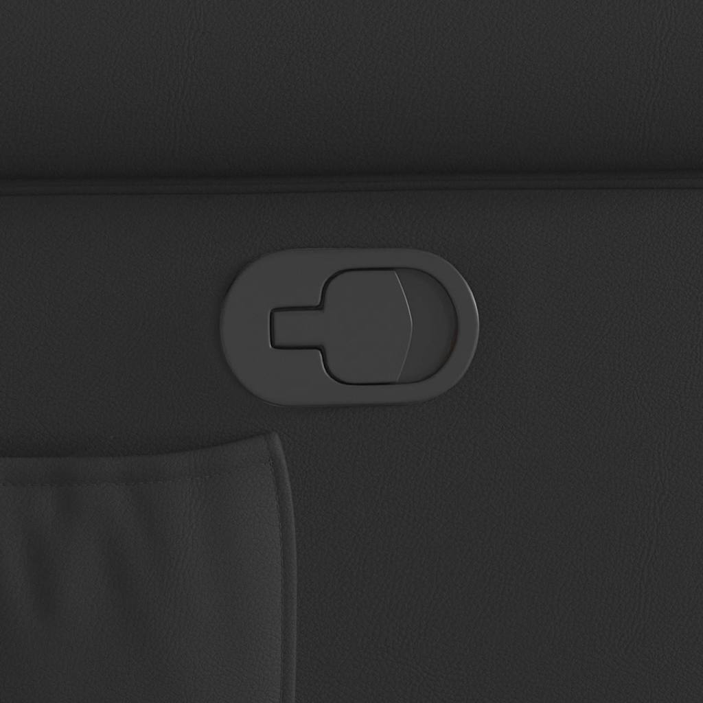 Poltrona Alzapersona Reclinabile Nera Lucida in Similpelle - homemem39