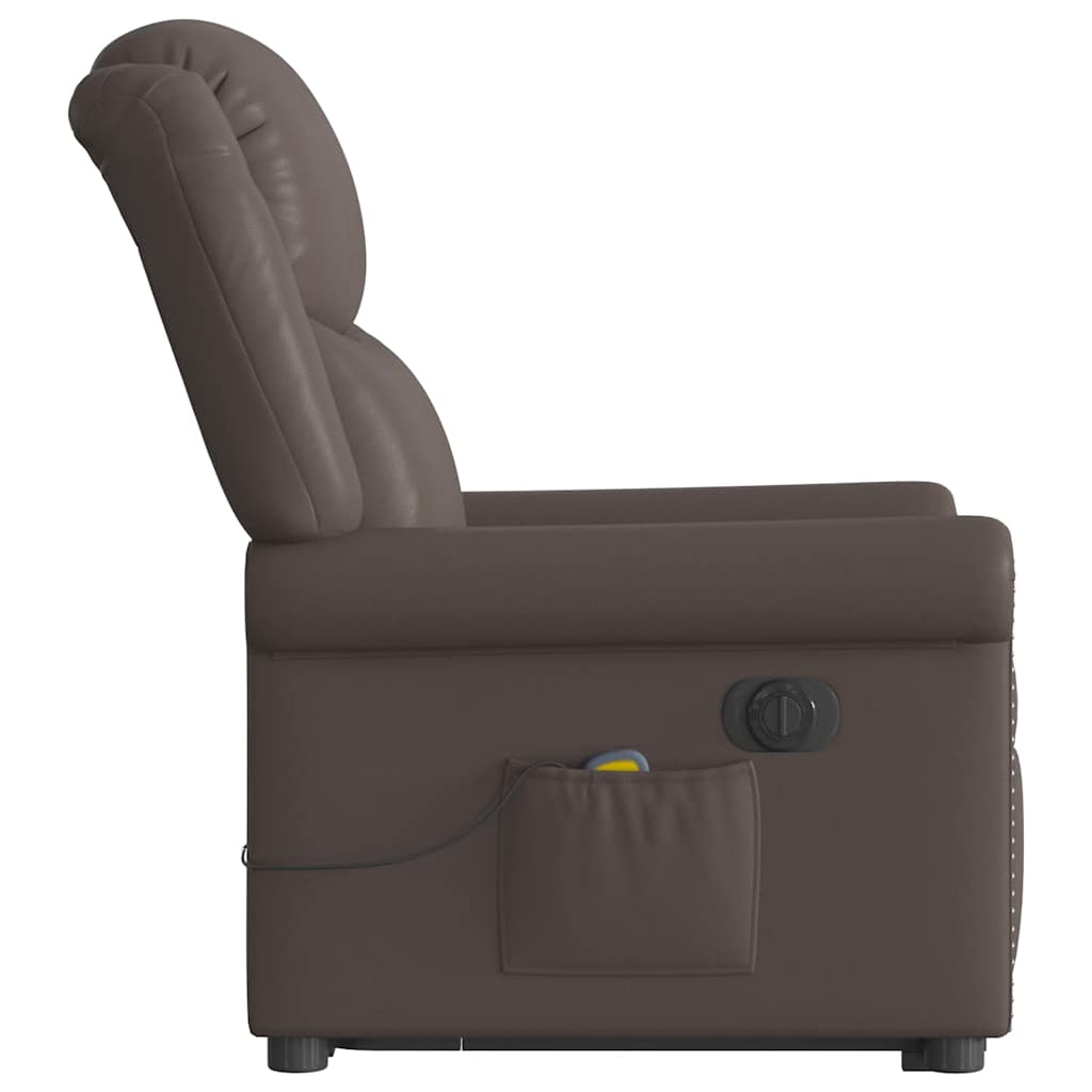 Poltrona Alzapersona Massaggiante Elettrica Marrone Similpelle | homemem39