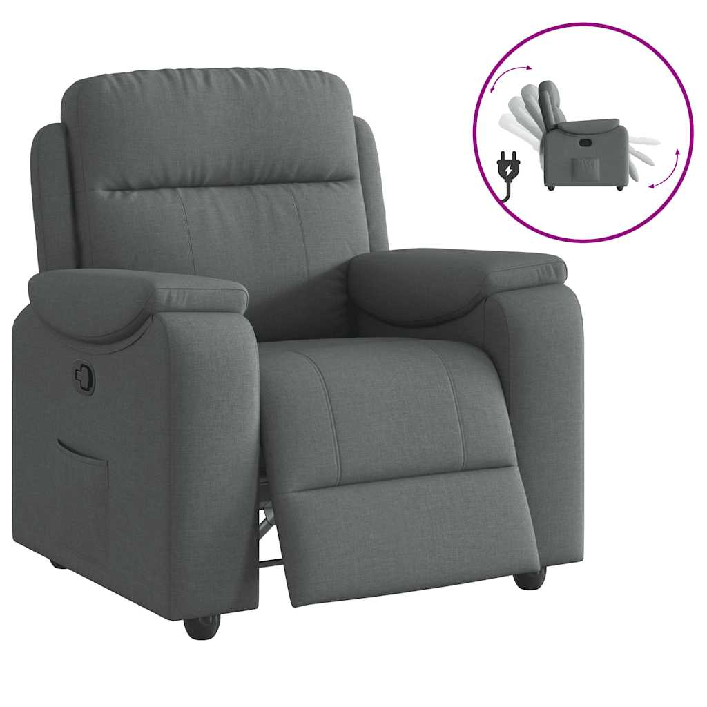 Poltrona reclinabile in Tessuto Grigio Scuro