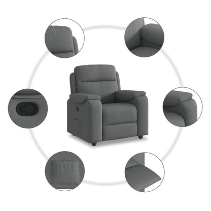 Poltrona reclinabile in Tessuto Grigio Scuro | homemem39
