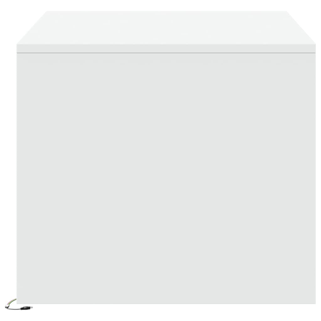 Tavolino da Salotto con Luci LED Bianco in Truciolato | homemem39