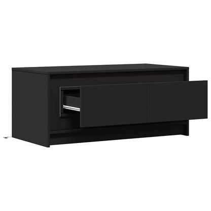 Tavolino da Salotto con Luci LED Nero in Truciolato | homemem39