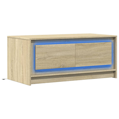 Tavolino da Salotto con Luci LED Rovere Sonoma in Truciolato | homemem39