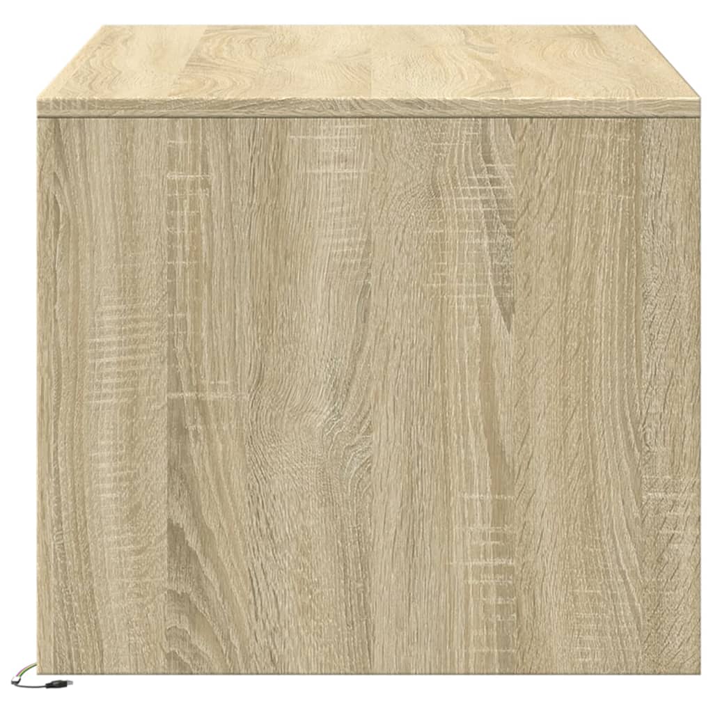 Tavolino da Salotto con Luci LED Rovere Sonoma in Truciolato