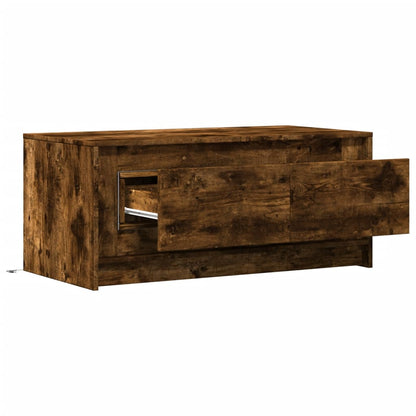 Tavolino da Salotto con Luci LED Rovere Fumo in Truciolato | homemem39