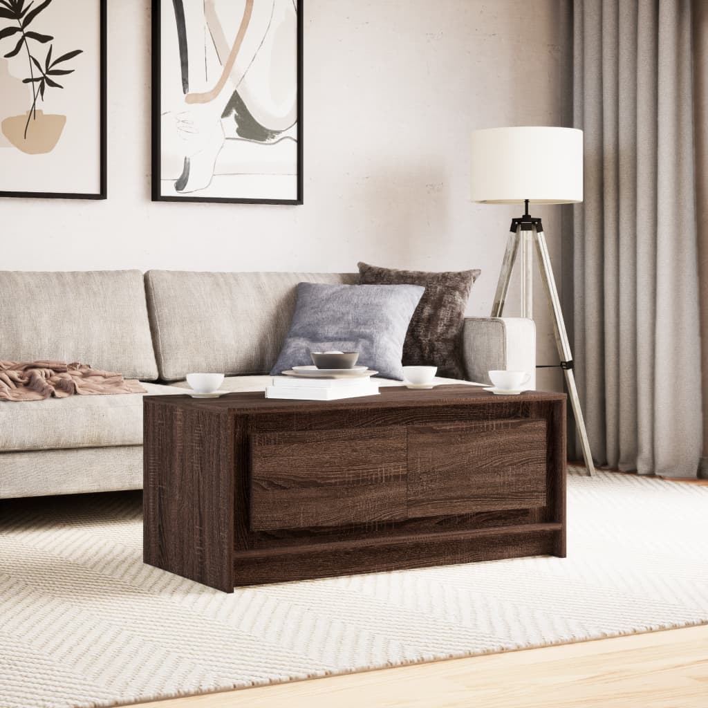 Tavolino da Salotto con Luci LED Rovere Marrone in Truciolato | homemem39