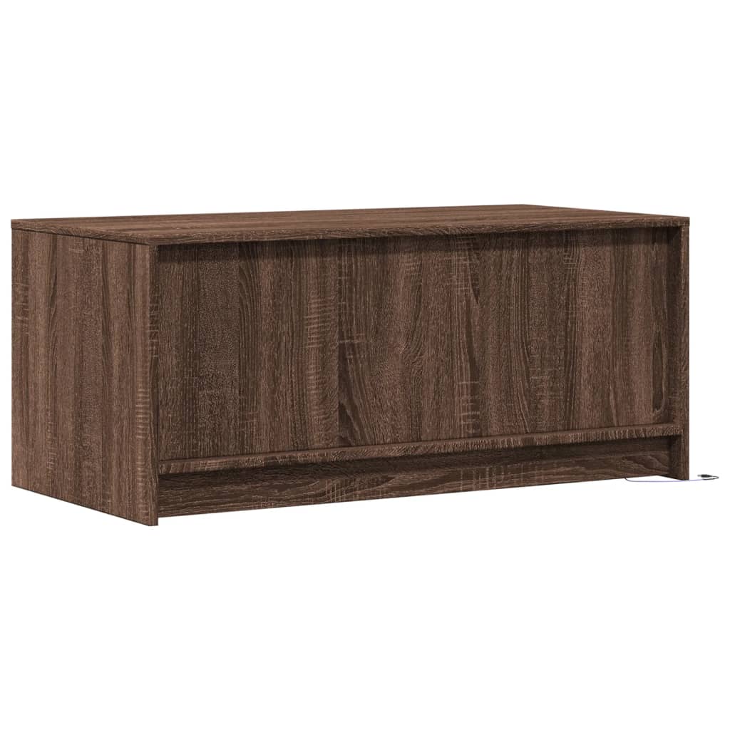 Tavolino da Salotto con Luci LED Rovere Marrone in Truciolato | homemem39