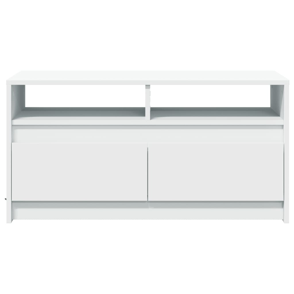 Tavolino da Salotto con Luci LED Bianco in Truciolato | homemem39
