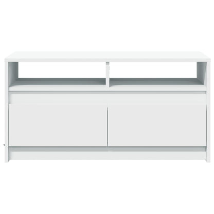 Tavolino da Salotto con Luci LED Bianco in Truciolato | homemem39