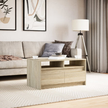 Tavolino da Salotto con Luci LED Rovere Sonoma in Truciolato