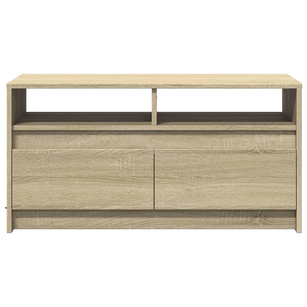Tavolino da Salotto con Luci LED Rovere Sonoma in Truciolato