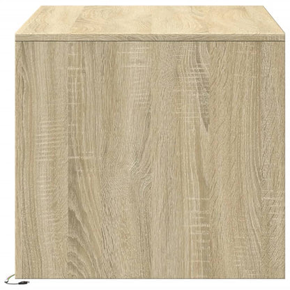 Tavolino da Salotto con Luci LED Rovere Sonoma in Truciolato